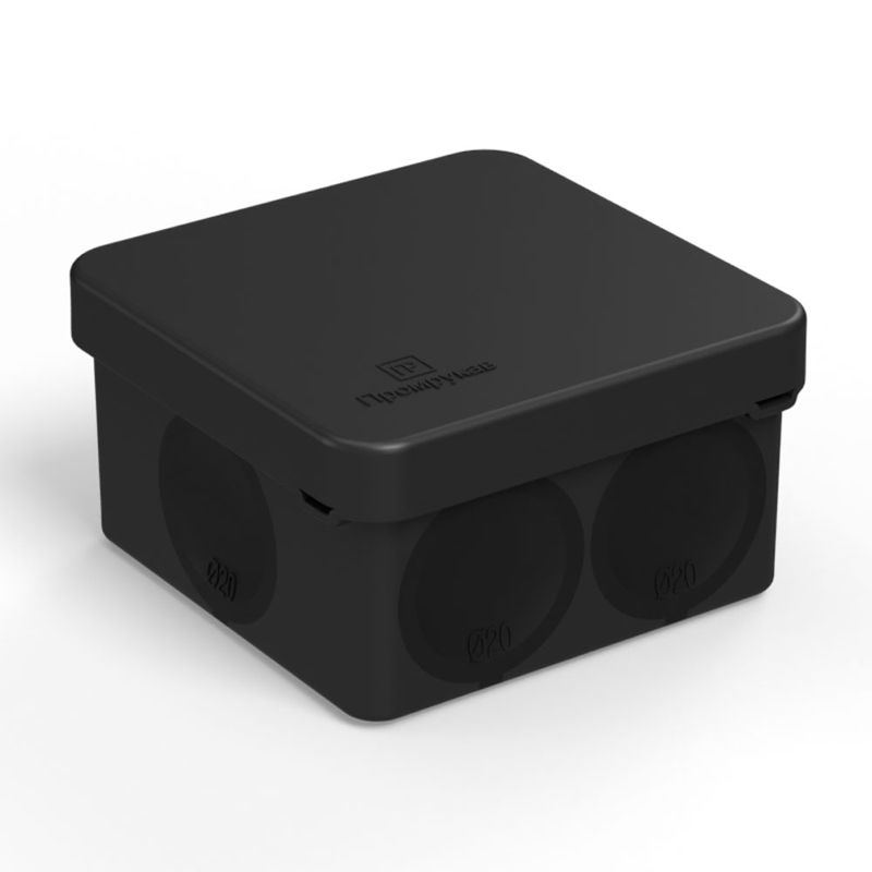 коробка распределительная оп 70х70х40мм двухкомпонентн. безгалоген. (hf) для прямого монтажа черн. промрукав 60-0200-9005 от BTSprom.by