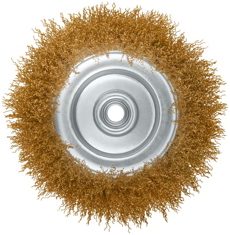  Корщетка-чашка гайка М14 стальная латунированная волнистая проволока 150мм FIT 39274 фото в каталоге от BTSprom.by