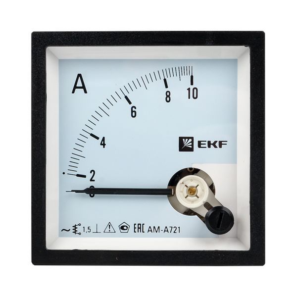  Амперметр аналоговый AM-A721 на панель 72х72 квадрат. вырез 10А прям. подкл. EKF am-a721-10/ama-721-10 фото в каталоге от BTSprom.by