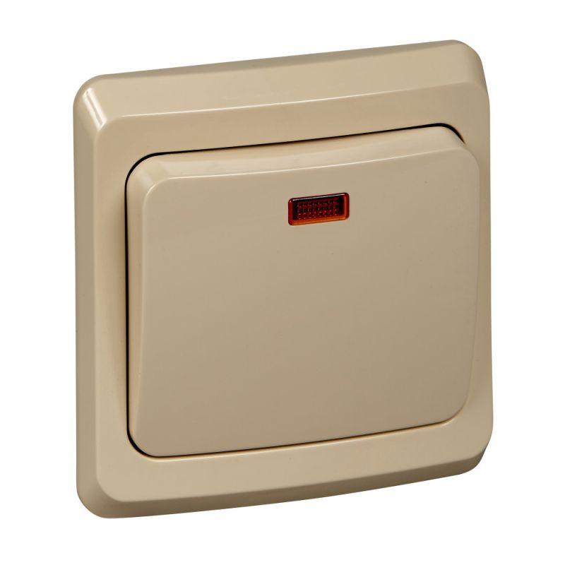 выключатель 1-кл. сп этюд 10а ip20 с подсветкой крем. se bc10-005k от BTSprom.by