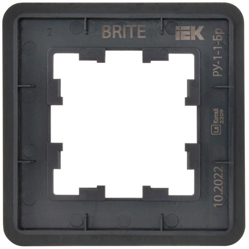  Рамка 1-м BRITE РУ-1-1-Бр метал. черн. RE IEK BR-M12-M-01-K02 фото в каталоге от BTSprom.by