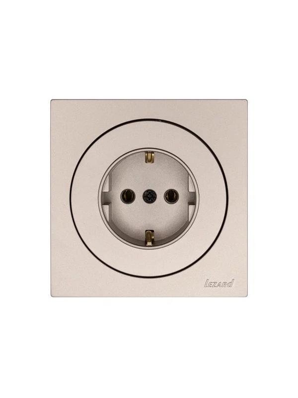  Розетка 1-м OSEN IP20 16А с заземл. ПБТ механизм титан LEZARD 743-3788-122B фото в каталоге от BTSprom.by