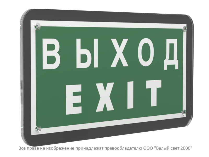знак безопасности ps-33186-black.e24 "выход-exit" белый свет a32971 от BTSprom.by
