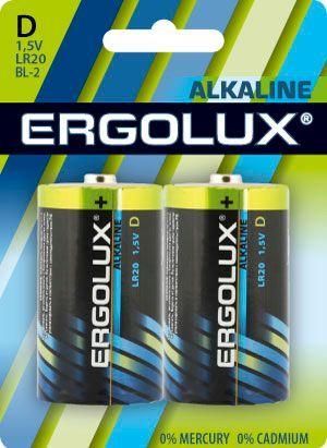 элемент питания алкалиновый d/lr20 1.5в alkaline bl-2 (блист.2шт) ergolux 11752 от BTSprom.by