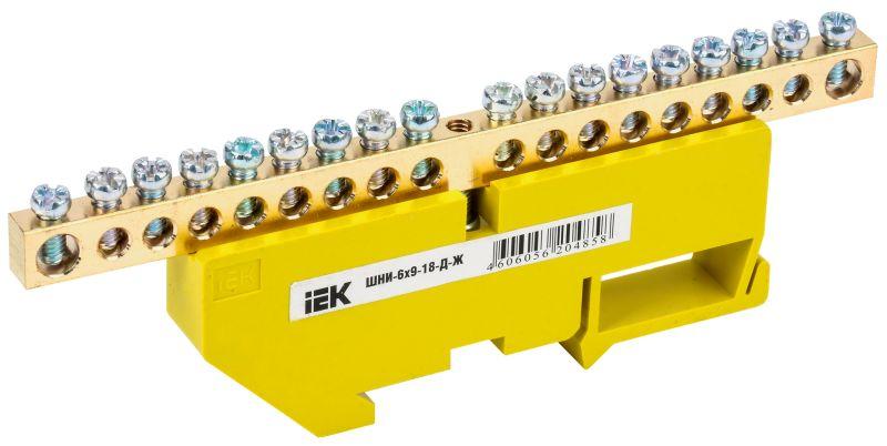 шина pe "земля" на din-изоляторе шни-6х9-18-д-ж iek ynn10-69-18d-k05 от BTSprom.by