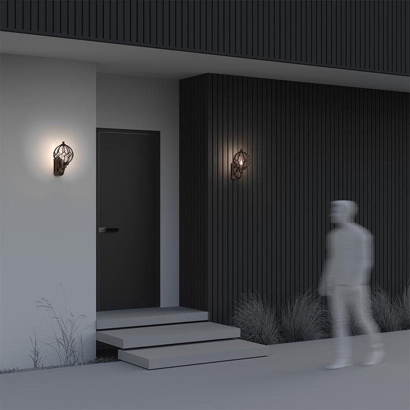  Светильник Via 1х60Вт E27 IP44 бра настен. Maytoni O024WL-01G фото в каталоге от BTSprom.by