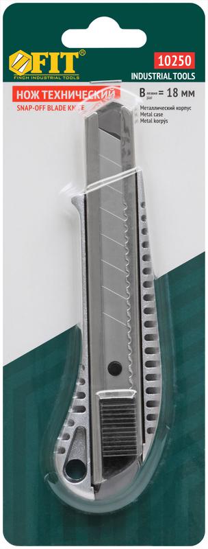  Нож технический 18мм усилен. метал. корпус FIT 10250 фото в каталоге от BTSprom.by