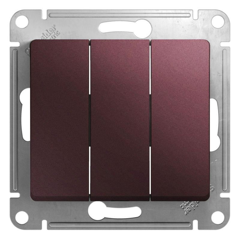 выключатель 3-кл. сп glossa 10а ip20 (сх. 3) 10ax механизм баклажан. se gsl001131 от BTSprom.by