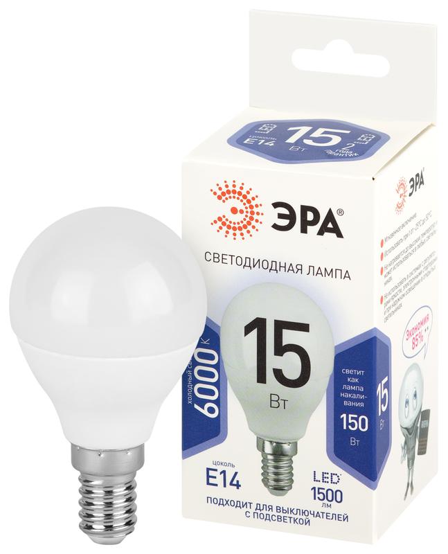 лампа светодиодная std led p45-15w-860-e14 15вт шар 6000к холод. дневной свет e14 170-265в эра б0066836 от BTSprom.by