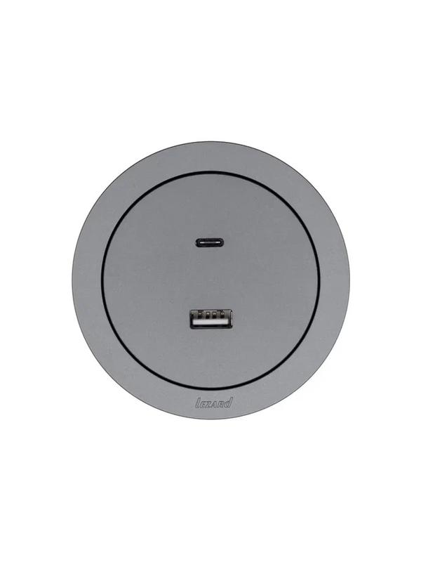  Розетка 1-м СП OSEN TC+ USB разъем механизм сер. матов. LEZARD 743-7488-192TC фото в каталоге от BTSprom.by