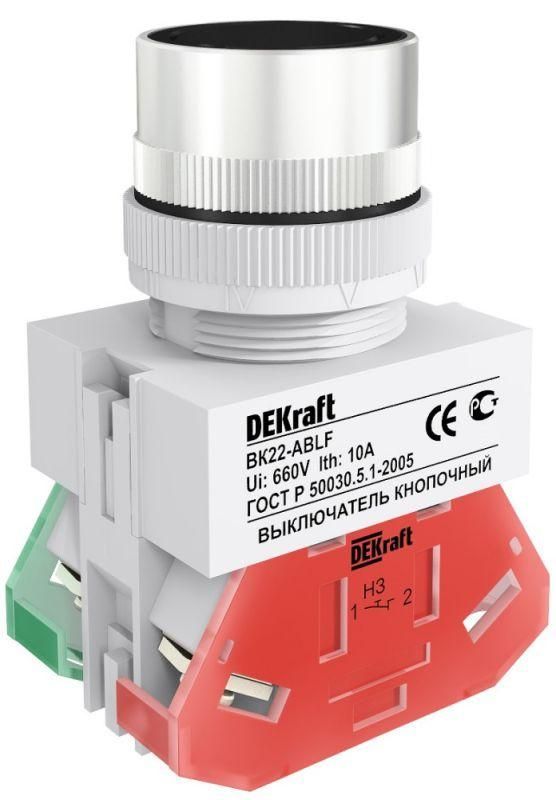 выключатель кнопочный ablf вк-22 d22мм 220в черн. dekraft 25012dek от BTSprom.by