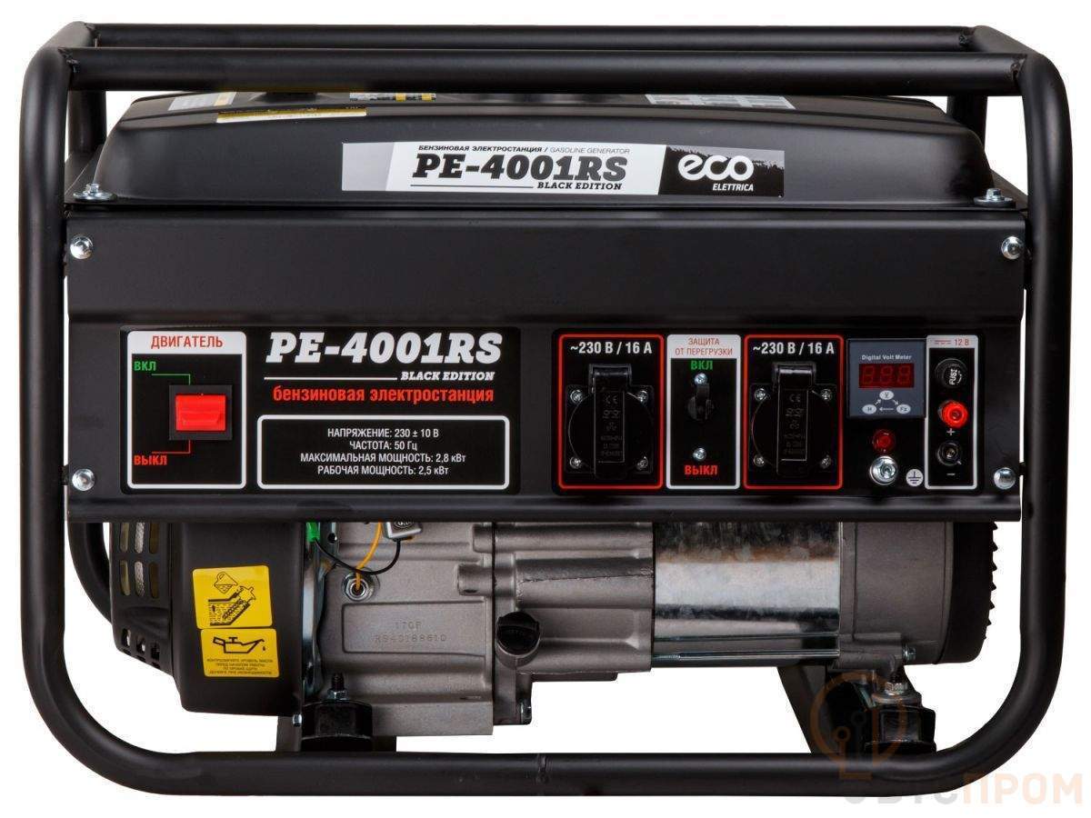  Электростанция (генератор бензиновый) ECO PE-4001RS ("Black Edition") (2.8 кВт, 230 В, бак 15.0 л, вес 38 кг) фото в каталоге от BTSprom.by