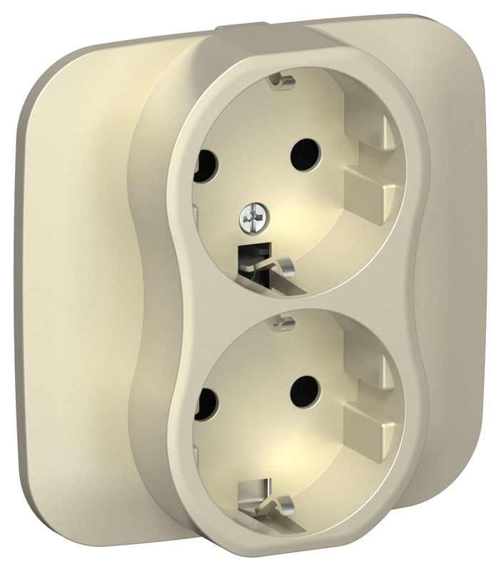 розетка 2-м сп flite рс12-0-а-флш 16а с заземл. без защ. шторок в сборе механизм шампань iek fi-r21a-16-k37 от BTSprom.by