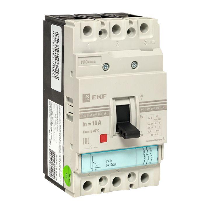 выключатель автоматический 3п 100/125а 35ка ва-99м рмрс proxima ekf mccb99-100-125m-om от BTSprom.by