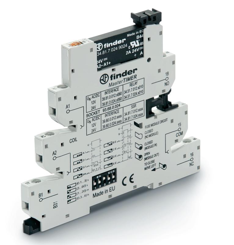 модуль интерфейсный (сборка 34.81.7.024.9024 + 93.68.0.024) твердотельное реле с таймером mastertimer (мультифункциональный: aidigisw) выход 2а (24в dс) 24в ac/dc ip20 винт. клеммы finder 398000249024 от BTSprom.by