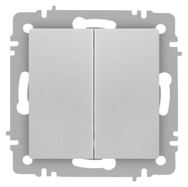 переключатель 2-кл. сп accent 6-107-03 10а ip20 250в al/cu алюм. intro б0063560 от BTSprom.by