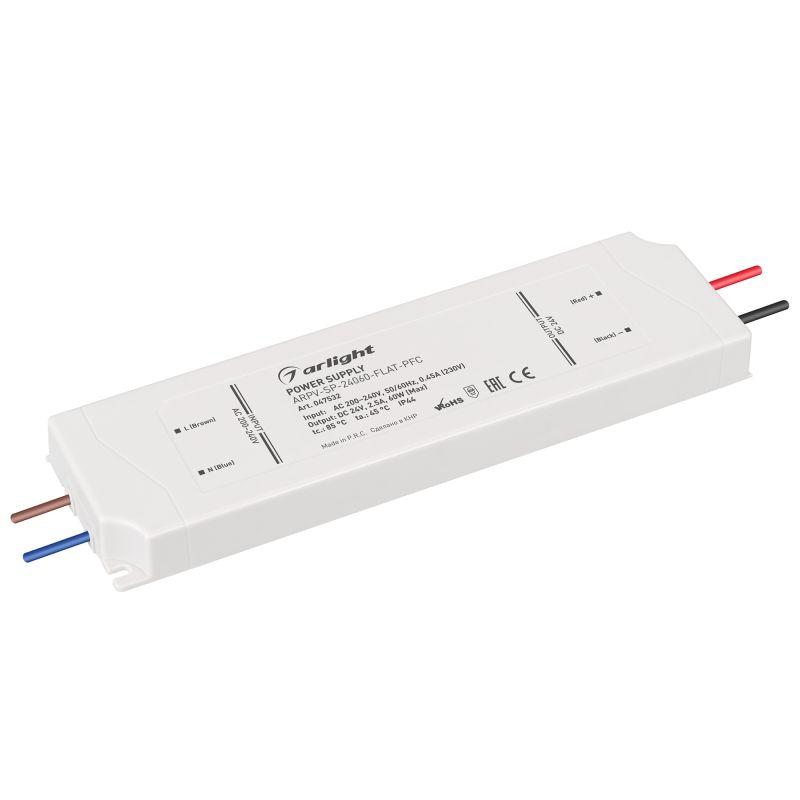 блок питания arpv-sp-24060-flat-pfc (24в 2.5а 60вт) ip44 пластик arlight 047532 от BTSprom.by
