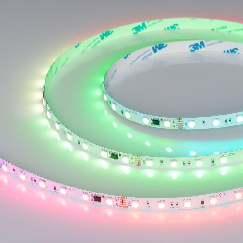 лента светодиодная dmx-b60-10mm 24v rgb-px6 14вт/м ip20 5060 бегущий огонь (уп.5м) arlight 039183 от BTSprom.by
