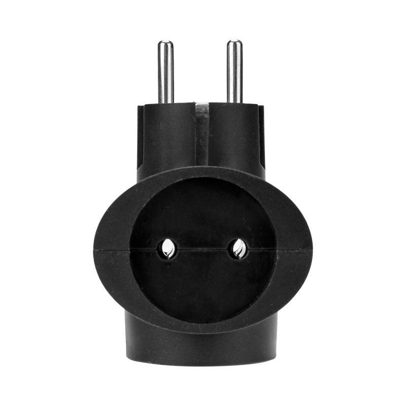  Разветвитель 3-м (1-м с заземл.) 16А универс. черн. Rexant 11-1083 фото в каталоге от BTSprom.by