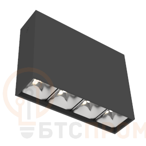 Светильник светодиодный DL-Box Reflect Multi 1х4 10Вт 4000К 150х40х115 накладной кососвет RAL9005 черн. муар VARTON V1-R0-90252-20L17-2001040 фото в каталоге от BTSprom.by  Светильник светодиодный DL-Box Reflect Multi 1х4 10Вт 4000К 150х40х115 накладной кососвет RAL9005 черн. муар VARTON V1-R0-90252-20L17-2001040 фото в каталоге от BTSprom.by