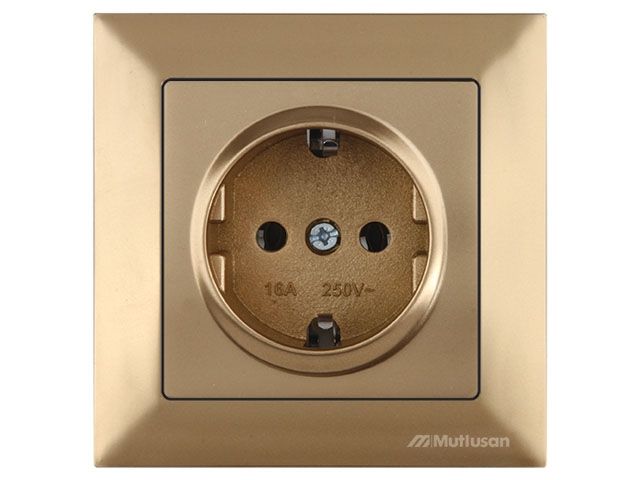 розетка 1-ая (скрытая, с/з) золото, daria, mutlusan (16 a, 250 v, ip 20) 2120 600 0280 от BTSprom.by