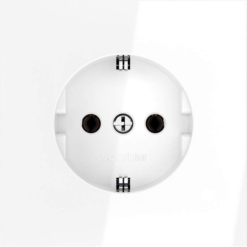  Розетка 1-м СП S70 16А с заземл. механизм бел. глянцевый Voltum VLS040101 фото в каталоге от BTSprom.by