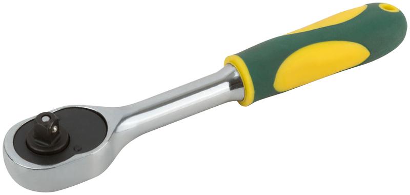  Вороток (трещотка) CrV механизм пластиковая прорезиненная ручка 1/4дюйм 24 зубца FIT 62375 фото в каталоге от BTSprom.by