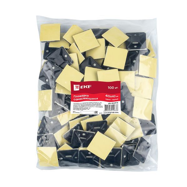  Площадка самоклеящаяся 40х40мм черн. (уп.100шт) EKF plc-40x40-b фото в каталоге от BTSprom.by