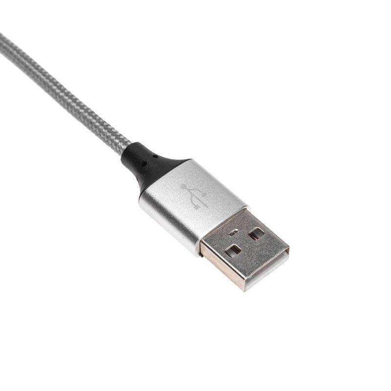  Кабель USB для iPhone 5/6/7 моделей шнур в тканевой оплетке черн. Rexant 18-4245 фото в каталоге от BTSprom.by
