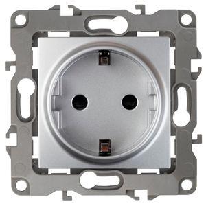 розетка 1-м сп эра12 12-2001-03 16а ip20 16ax 250в 2p+e schuko без монтаж. лапок механизм алюм. эра б0014683 от BTSprom.by