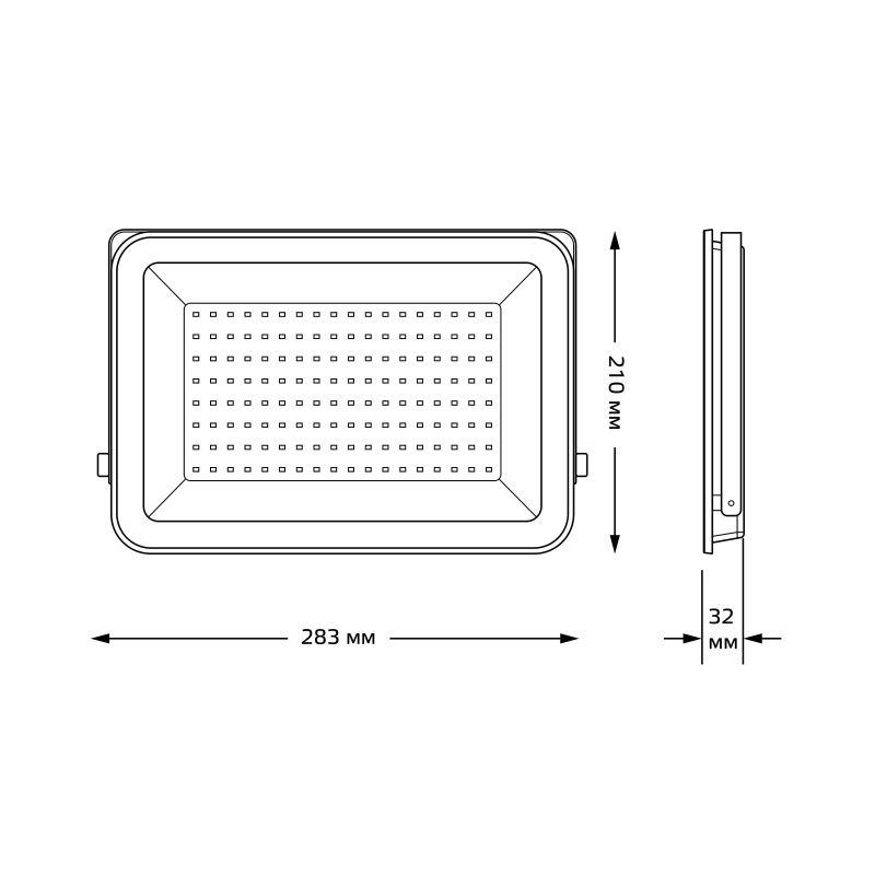 Прожектор светодиодный Qplus 100Вт 6500К IP65 12000лм 175-265В ДО черн. GAUSS 613511100 фото в каталоге от BTSprom.by