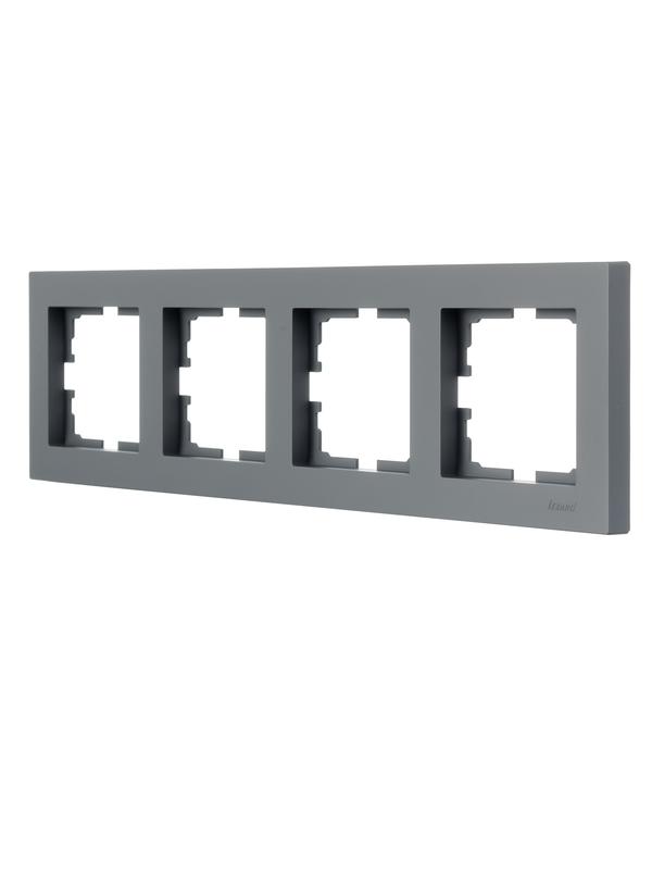  Рамка 4-местн. горизонт. VESNA графит LEZARD 742-3400-149 фото в каталоге от BTSprom.by