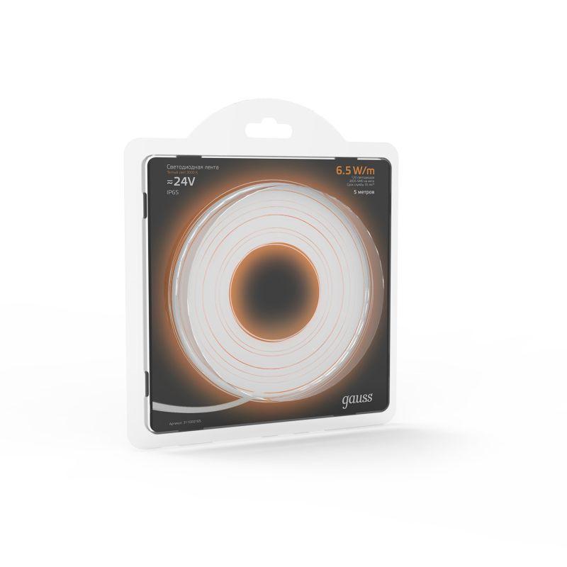  Лента светодиодная Black 2835/120-SMD 6.5Вт/м 3000К тепл. бел. IP65 600лм/м 24В (блист.5м) GAUSS 311000165 фото в каталоге от BTSprom.by