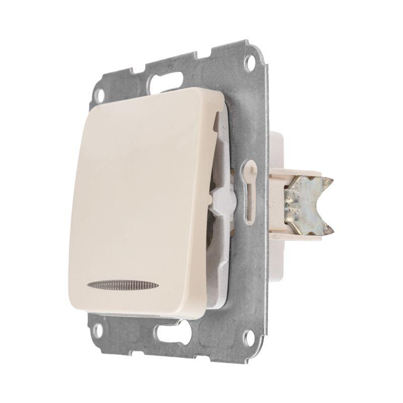  Выключатель 1-кл. СП DEA 10А с подсветкой механизм беж. Kranz KR-78-0231 фото в каталоге от BTSprom.by