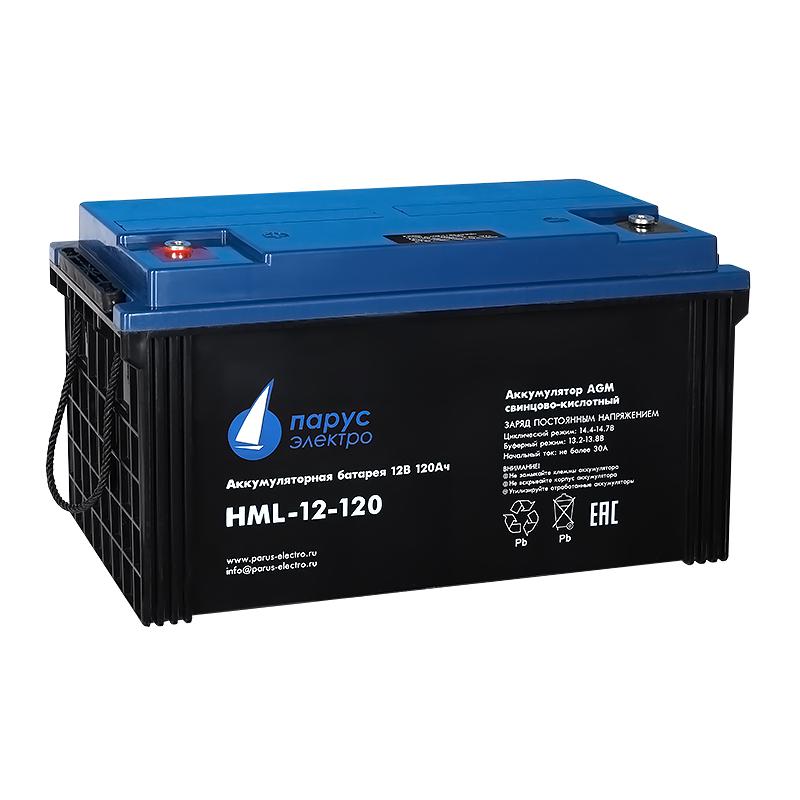 батарея аккумуляторная hml-12-120 свинцово-кислотная 12в/120а.ч парусэлектро hml-12-120 от BTSprom.by