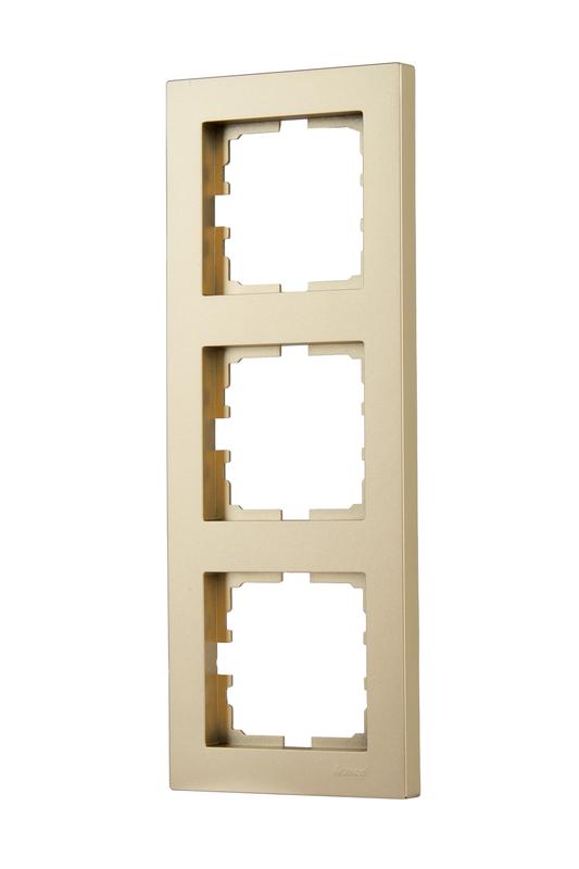  Рамка 3-м VESNA вертикал. без вставки зол. LEZARD 742-3600-153 фото в каталоге от BTSprom.by