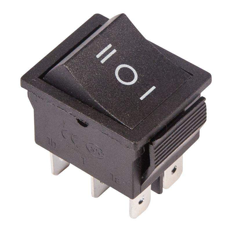  Выключатель клавишный 250В 15А (6с) (ON)-OFF-(ON) с нейтралью (RWB-508 SC-767) черн. Rexant 36-2370 фото в каталоге от BTSprom.by