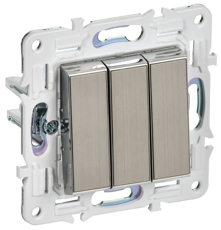 выключатель 3-кл. skandy 10а sk-v11n никель iek sk-v30-0-10-k50 от BTSprom.by