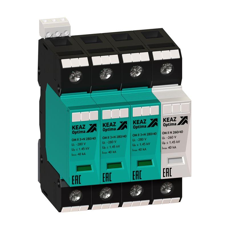 ограничитель импульсных перенапряжений (узип) optidin om ii 3+n 280/40/r кэаз 114313 от BTSprom.by