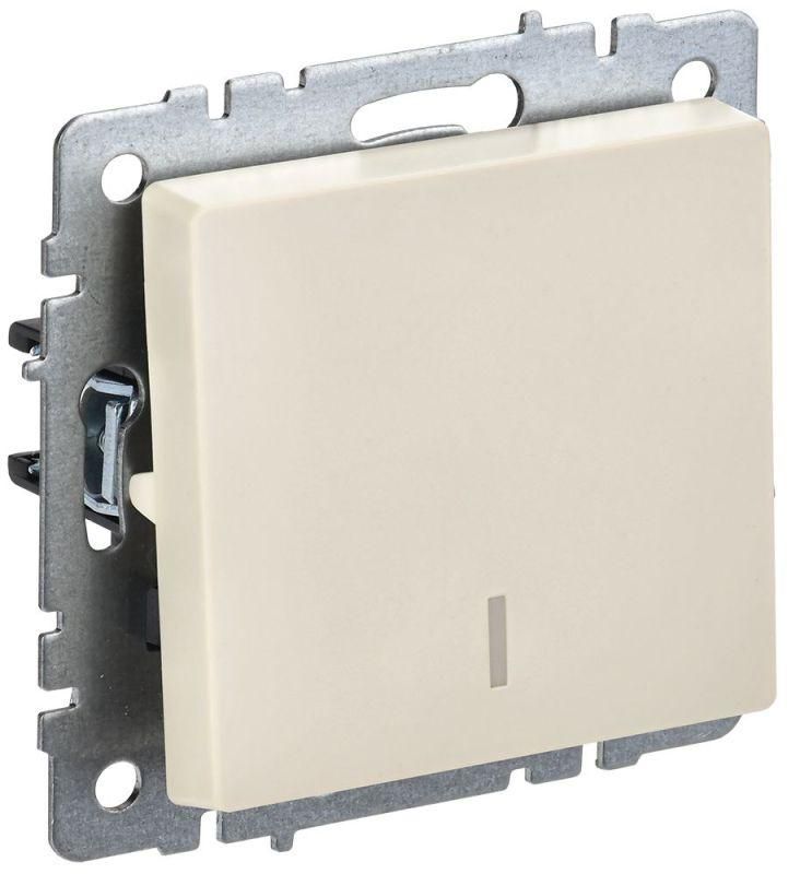 выключатель 1-кл. сп brite вс10-1-1-бркр 10а с индик. механизм беж. iek br-v10-1-10-k10 от BTSprom.by