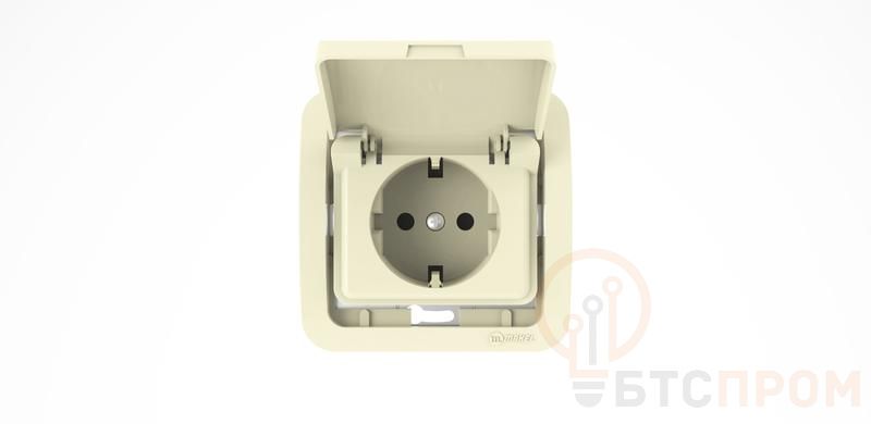 Розетка 1-м СП Mimoza 10А с заземл. с крышкой без вставки керамика крем. Makel 32009 фото в каталоге от BTSprom.by  Розетка 1-м СП Mimoza 10А с заземл. с крышкой без вставки керамика крем. Makel 32009 фото в каталоге от BTSprom.by