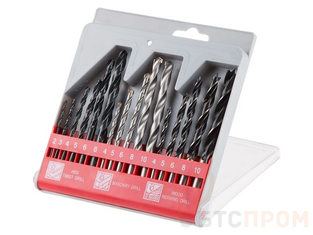 Набор сверл универсальный 16 шт. WORTEX (6 шт по мет:2,3,4,5,6,8, 5 шт по дер: 4,5,6,8,10, 5 шт по бет: 4,5,6,8,10) WDBS000U11614 фото в каталоге от BTSprom.by  Набор сверл универсальный 16 шт. WORTEX (6 шт по мет:2,3,4,5,6,8, 5 шт по дер: 4,5,6,8,10, 5 шт по бет: 4,5,6,8,10) WDBS000U11614 фото в каталоге от BTSprom.by