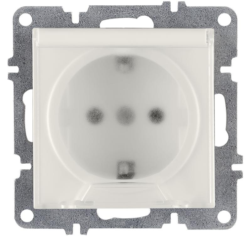 розетка 1-м с заземл. с крышкой механизм lavin/karen бел. arvia 50 01 1000 218 от BTSprom.by