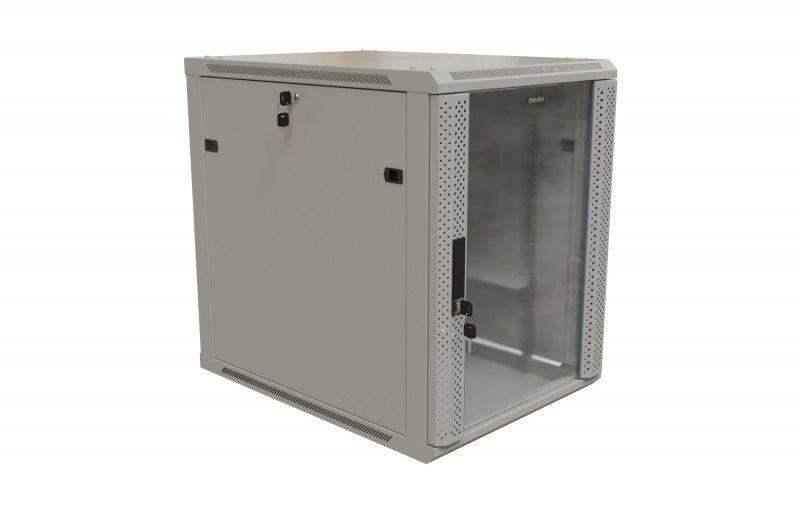 шкаф настенный (19дюйм) 27u 1304х600х800мм стеклянная дверь с перфорацией по бокам ручка с замком (ral 7035) (разобранный) twb-2768-gp-ral7035 сер. hyperline 486977 от BTSprom.by