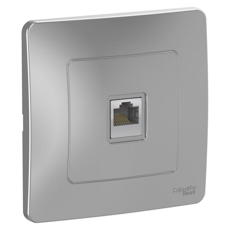 розетка компьютерная 1-м сп blanca rj45 кат.5e алюм. se blnis045003 от BTSprom.by