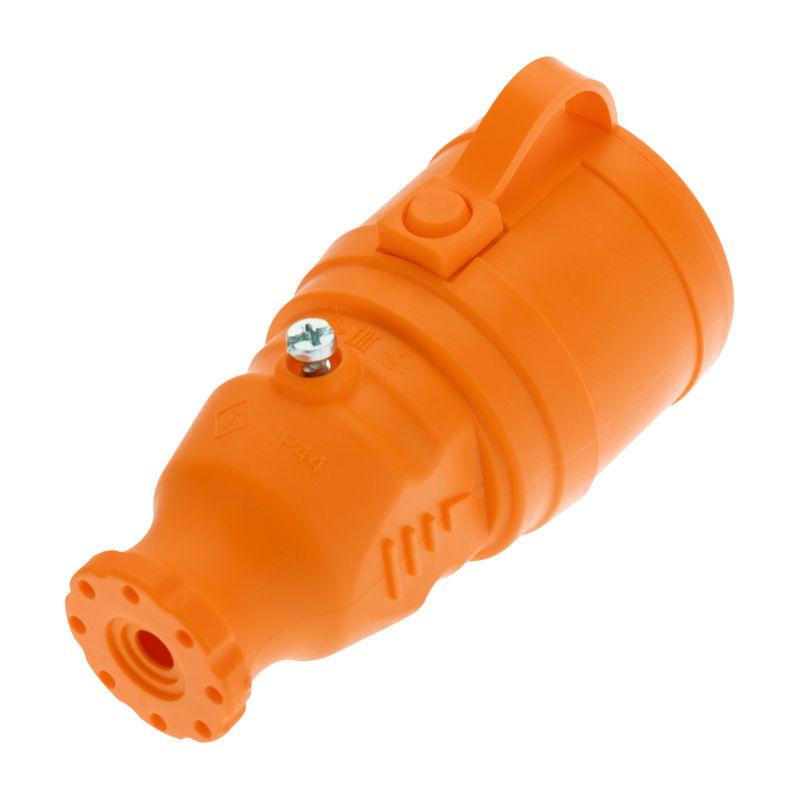  Розетка переносная влагозащищенная с крышкой с заземл. 16А IP44 каучук оранж. Rexant 111-123 фото в каталоге от BTSprom.by