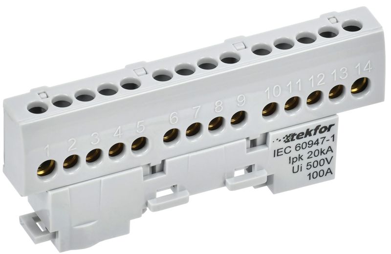 шина l "фаза" изол. на универс. держ. 6х9-14-ср tekfor iek tf-nn10-14-kl-k03 от BTSprom.by