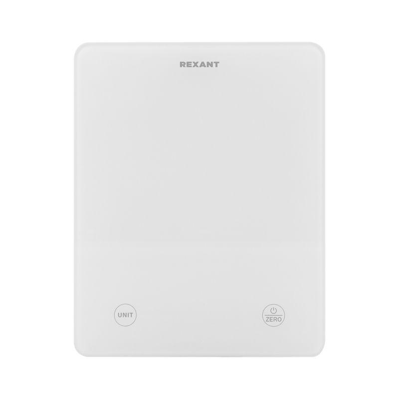 Весы кухонные электронные бел. прямоугольные cтекло до 5кг Rexant 72-1008 фото в каталоге от BTSprom.by