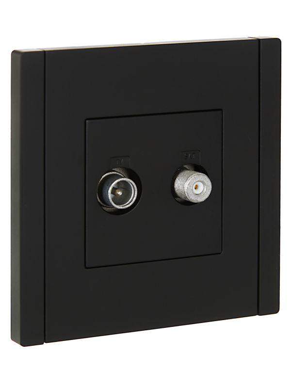 розетка 2-м tv+sat forte&piano fp138 черн. iek fp-af20-o-k02 от BTSprom.by