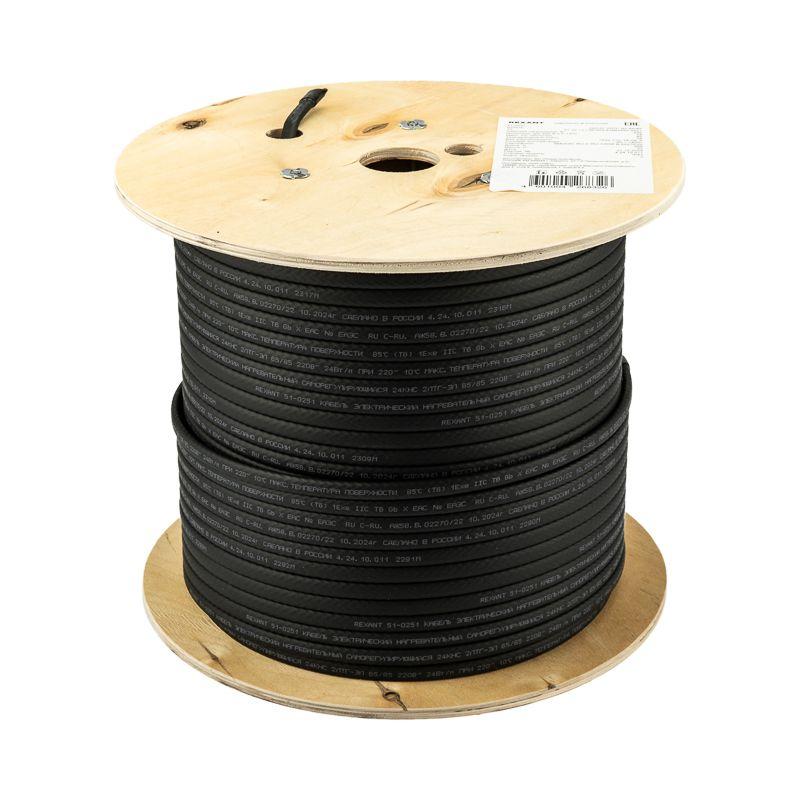  Кабель греющий саморег. 24КНС 2ЛТГ-ЭЛ 65/85 UV экранированный 24Вт/1м 200м Rexant 51-0251 фото в каталоге от BTSprom.by